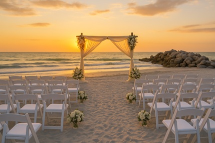 Treasure Island wedding beach